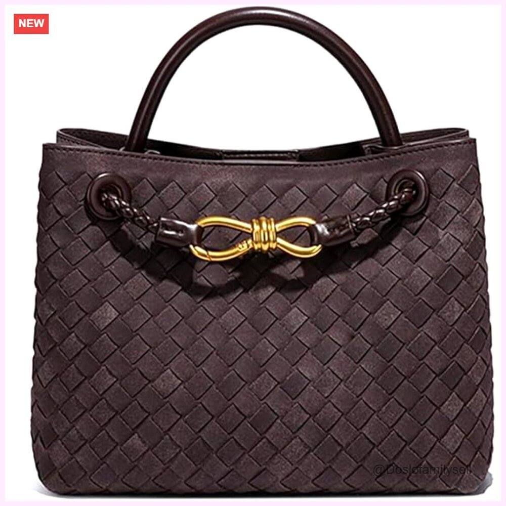 Suede Woven Tote Bag Shoulder Satchel Crossbody Purse Top Handle